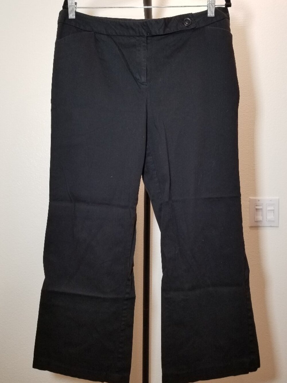 Nine & Co Nine West Womens Sz 14 Wide Leg Black Pants Retro Business Party City